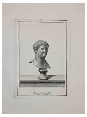 Unknown, Ancient Roman Bust, Original Etching, 18th Century