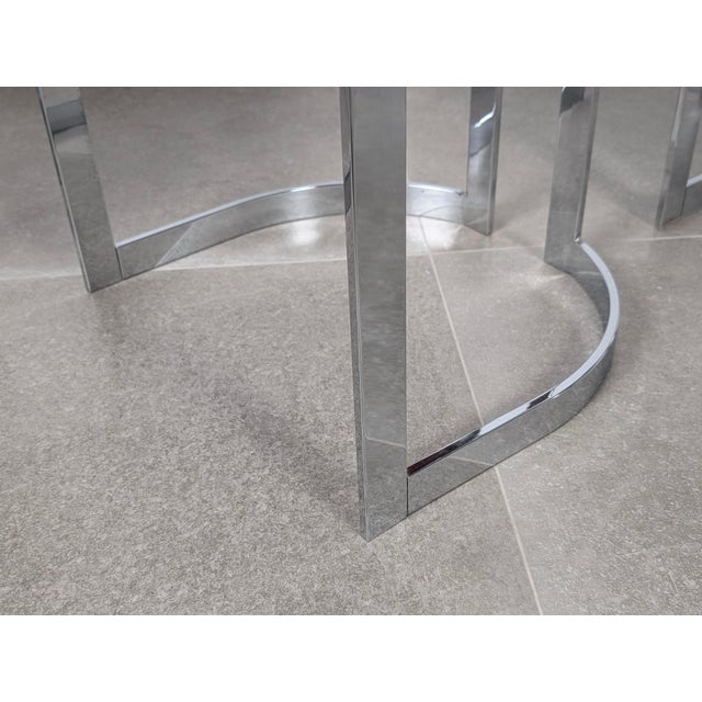 1980s Postmodern Chairs in Chrome Steel and Red Wood, 1980s, Set of 4 For Sale - Image 5 of 12