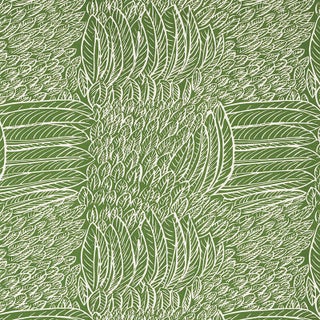Schumacher Featherfest Fabric in Leaf For Sale