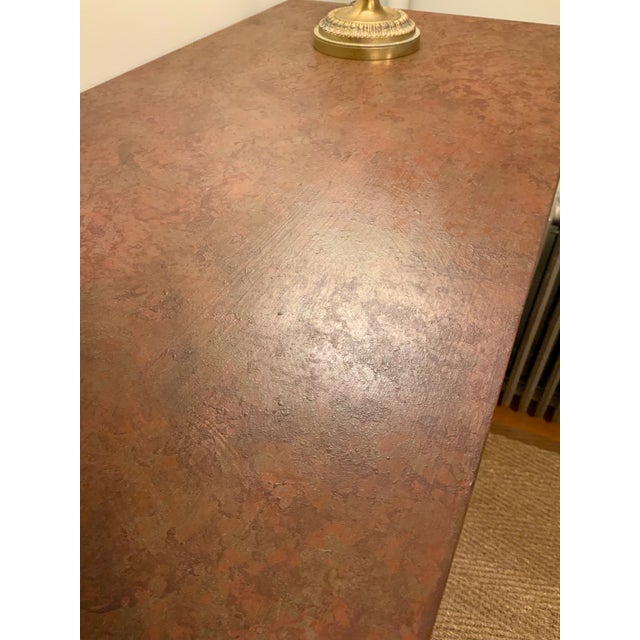 Early 19th C. French Empire Mahogany & Brass Cabinet, Faux-Marble Top For Sale - Image 12 of 14