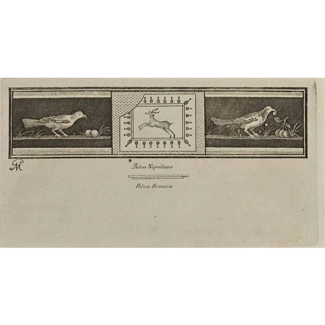 Roman Still Life Fresco from "Antiquities of Herculaneum" is an etching on paper realized by Various Authors in the 18th...