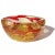 Beautiful and rare, vintage Murano hand blown gold flecks and bright red vine leaf design Italian art glass bowl or...