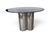 Metal Round Smoked Glass Table with Three-Cylinder Chromed Steel Base, 1970s For Sale - Image 7 of 7