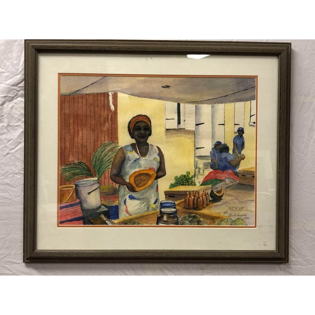 1990s Set'n Up - Original Watercolor Painting by Gabby Hayes 1990, Framed For Sale - Image 5 of 5