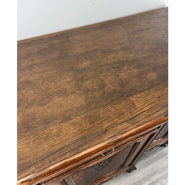 Antique French Louis XVI Carved Oak Cabinet For Sale - Image 16 of 18