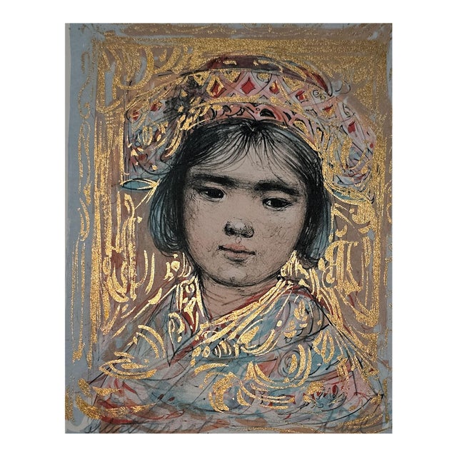 1970s Edna Hibel "Mira" - Li323 -Signed Artist's Proof- 9x12- Child Portrait For Sale