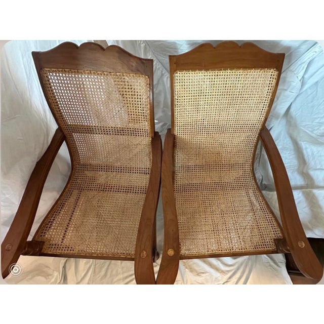 Early 19th Century Pair of Indonesian Antique Plantation/ Planter’s Chairs For Sale - Image 5 of 9