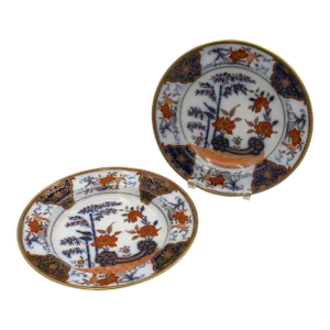 Circa 1810-1820 Pair of Stone China Soup Plates by Davenport