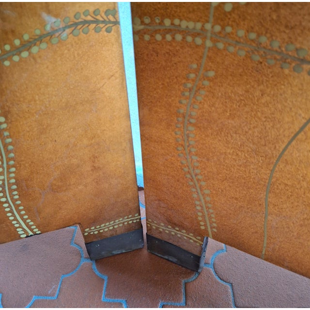 Wood 1960s Klimt Inspired Lacquered 4-Panel Room Screen For Sale - Image 7 of 10