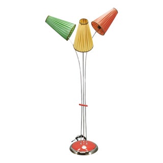 German Adjustable Three-Light Floor Lamp, 1960s For Sale