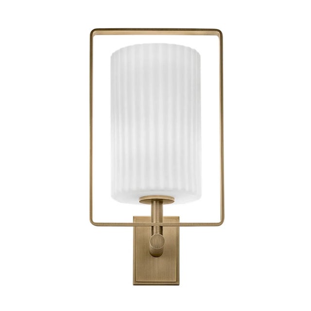 Marlow Golden Bronze and Matt Opal Wall Light For Sale - Image 4 of 9