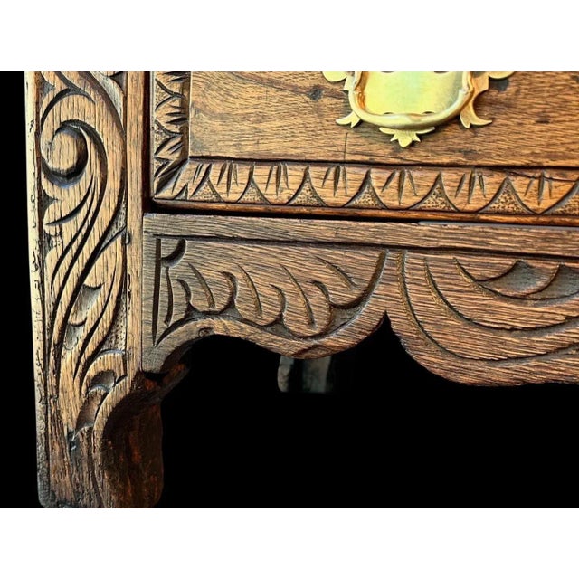 Wood Carved 17th Century European Buffet / Sideboard 1 Original Keys For Sale - Image 7 of 8