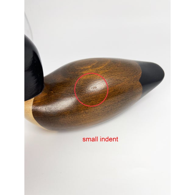 Vintage Hand Carved 7.5" Wood Canada Goose Decoy by Jim Harkness For Sale - Image 14 of 14