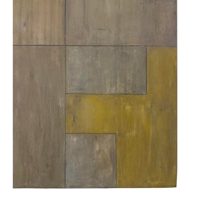 Contemporary Geometric Oil and Cold Wax Painting Earth Tones by Stephen Cimini For Sale - Image 4 of 7