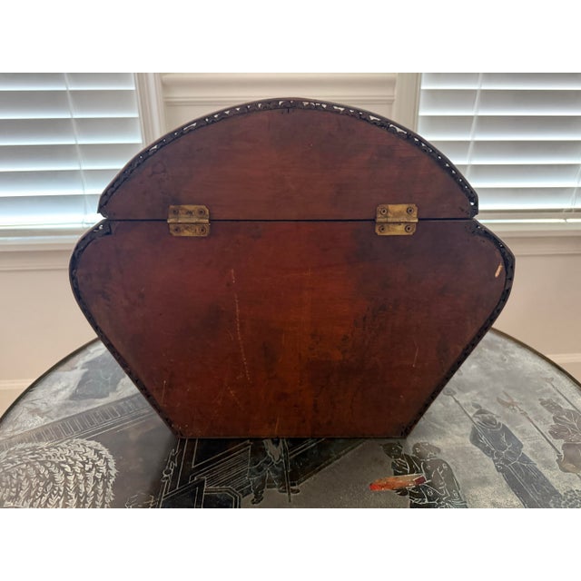 Wood Large Split Reed Bamboo Box With Brass Rings For Sale - Image 7 of 8