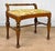 Vintage Traditional Maple Vanity Bench Seat W/ Green Floral Cushion For Sale - Image 4 of 12
