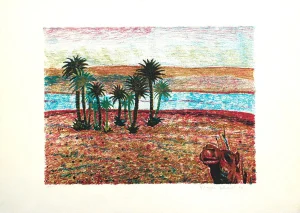Oasis - Original Lithograph by Giuseppe Gallizioli - 1980 1980