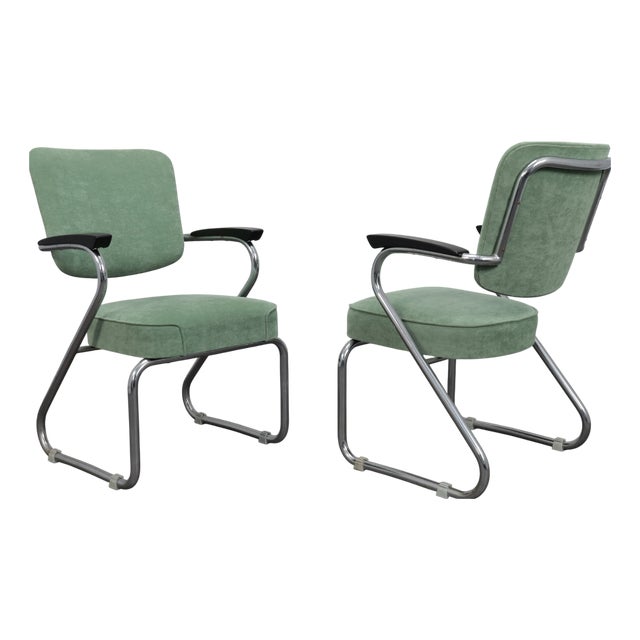Tubular Steel Armchairs by Paul Schuitema for Fana Metaal, 1950s, Set of 2 For Sale