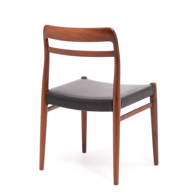 Wood Alf Aarseth Gustav Bahus Model 145 Danish Dining Chairs Black Vinyl Seats Three Available For Sale - Image 7 of 15