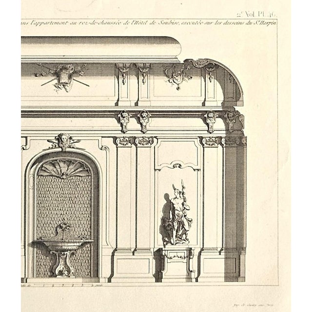 Rococo C1860 French Antique Architecture Interior Lithograph For Sale - Image 3 of 3