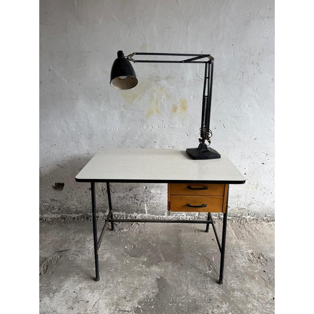 Vintage Industrial Articulated Desk Lamp in Black, 1950s For Sale - Image 11 of 11