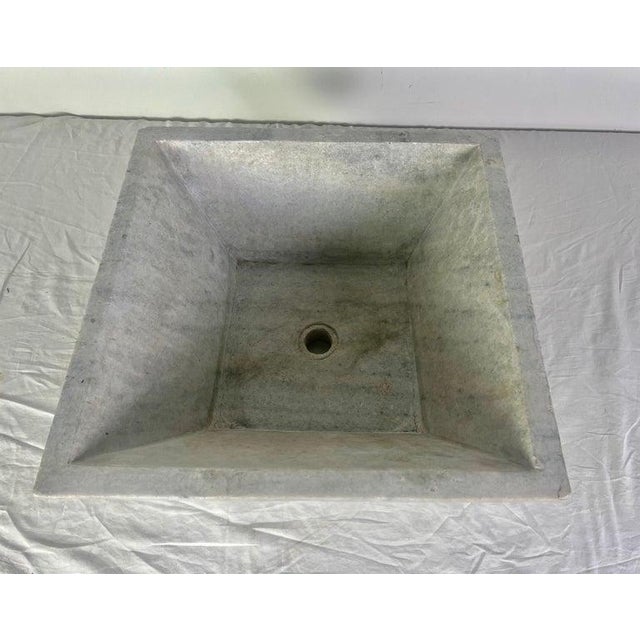 Italian Mid 20th Century Italian Stone Sink With Distressed Finish For Sale - Image 3 of 10