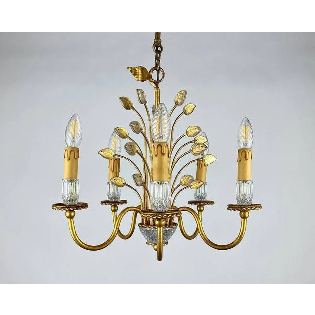 Mid-Century Modern Italian 5-Arm Chandelier by Banci Firenze, 1970s For Sale - Image 3 of 11