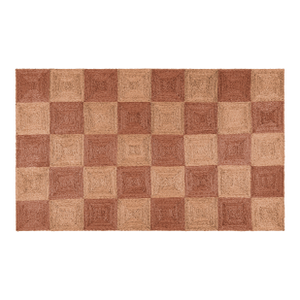 Part & Parcel Goods Jute Sample Block Rug, 6"x6", Topaz and Bisque