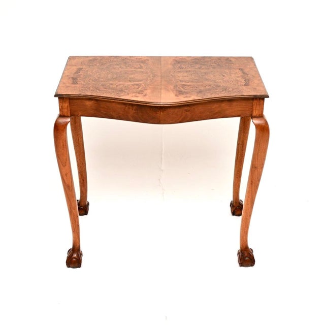 A lovely antique burr walnut console / side table in the Queen Anne style. This was made in England, it dates from around...