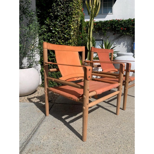 Rustic Leather Occasional Chairs - Pair For Sale - Image 3 of 10