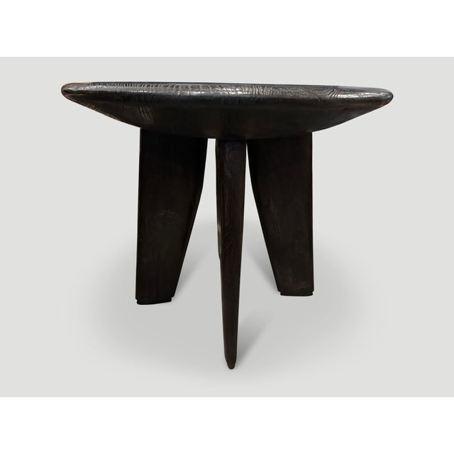 Mid-Century Modern Andrianna Shamaris Mid Century Couture Espresso Stained Table For Sale - Image 3 of 6
