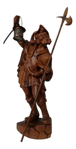 Brienz Carved Night Watchman with Lantern, 1945
