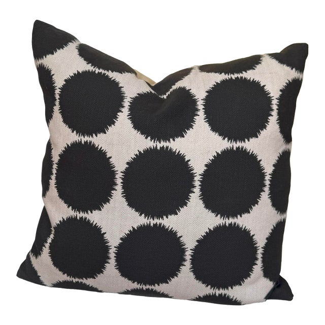 Studio Bon Designer Feather and Down Black and White Polka Dot Pillow For Sale