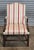 Traditional Mid 20th Century Hickory Chair Federal Style Mahogany Lolling Chair Silk Striped Fabric For Sale - Image 3 of 8