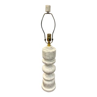 Currey & Co Modern White Marble Lamp For Sale