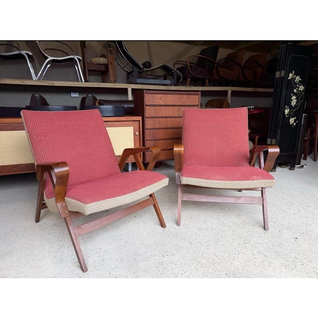 1960s Mid-Century Art Deco Armchairs by František Jirák for Tatra, 1960s, Set of 2 For Sale - Image 5 of 18