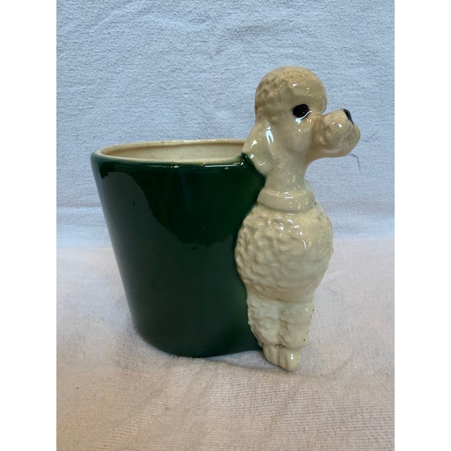 Ceramic 1940s Porcelain White Poodle Large Planter For Sale - Image 7 of 9