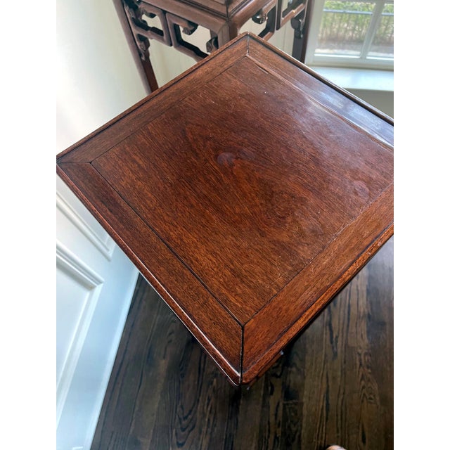 Pair of Antique Chinese Wood Stands Pedestal Tables For Sale - Image 10 of 17