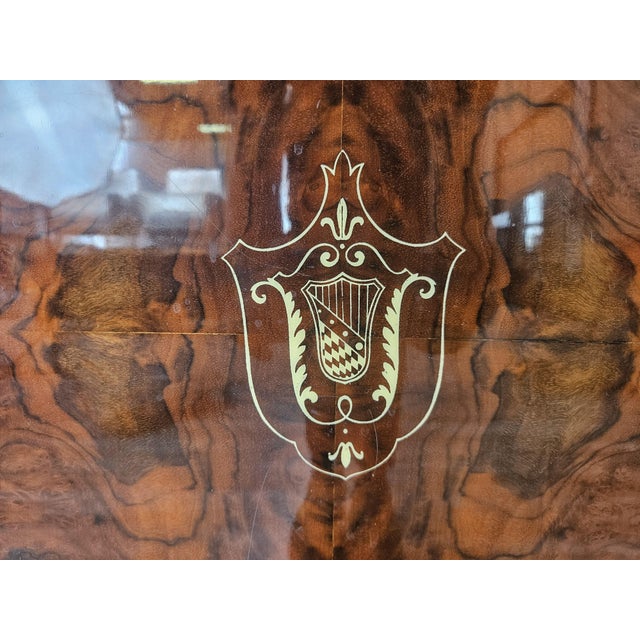 Mid-Century Modern Mahogany Sideboard with Aqua Green Glass and Central Bar, 1950 For Sale - Image 11 of 18