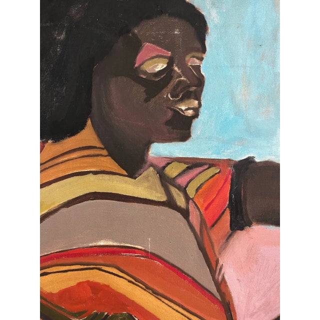Contemporary Oil Painting of a Seated Woman For Sale In Austin - Image 6 of 10
