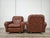 Vintage Italian Brown Leather Club Chairs, 1970s, Set of 2 For Sale - Image 4 of 17