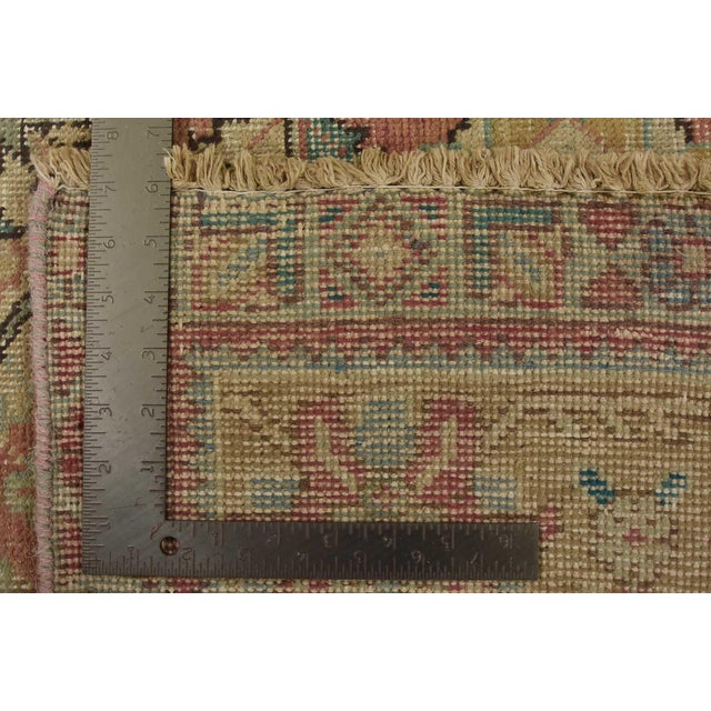 Tabriz Rug 9’8” X 12’8” Pink Wool Vintage Distressed Hand-Knotted Carpet For Sale - Image 15 of 15