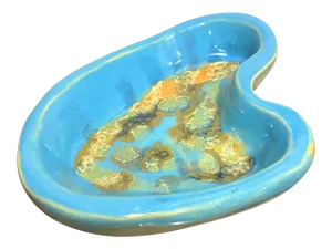 Vintage Biomorphic Turquoise Ashtray