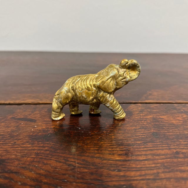 Mid 20th Century Vintage English Brass Elephant For Sale - Image 5 of 7