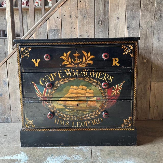 Victorian Pine Painted Chest of Drawers For Sale - Image 6 of 8