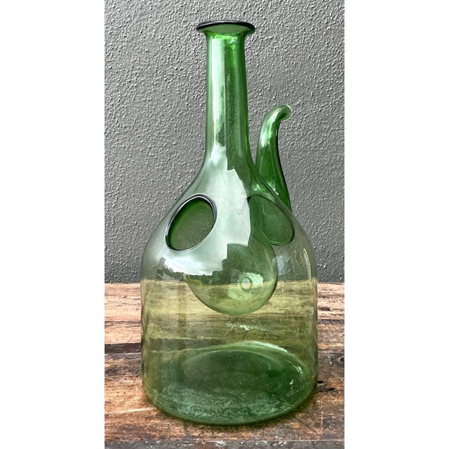 Vintage Italian Glass Wine Decanter For Sale - Image 11 of 12