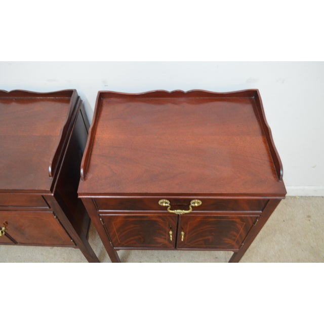 Red Baker Mahogany Nightstands a Pair For Sale - Image 8 of 17