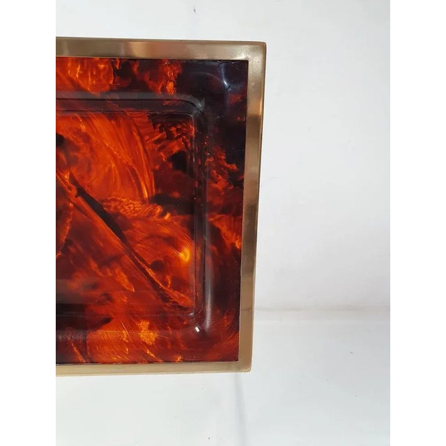 Hollywood Regency Tray in Faux Tortoise Acrylic Glass, Italy, 1970s For Sale - Image 3 of 10