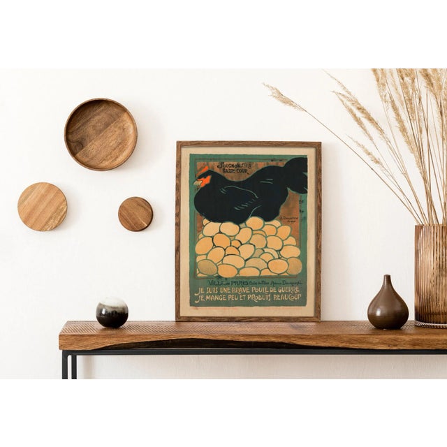 Reproduction Vintage French Chicken WWI Broadside Print For Sale - Image 4 of 7