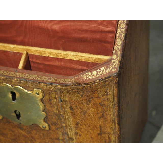 18th Century French Embossed Leather Letter Box, “Coffret a Courrier” For Sale - Image 14 of 17